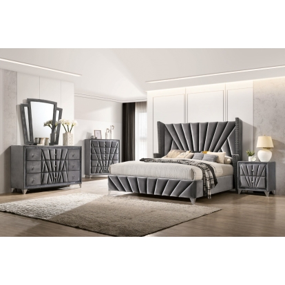 Carissa Gray 5 Piece Queen Bedroom Set with Chest Model CM7164Q-5PC-CHEST by Furniture of America