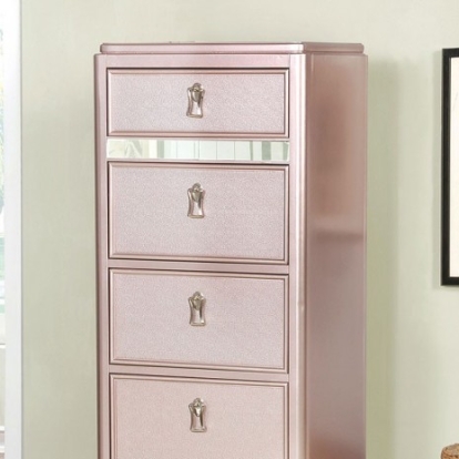 Furniture Of America Avior Contemporary Mirror, Solid Wood, Wood Veneer, Others Rose Gold Swivel Chest | CM7170RG-CS