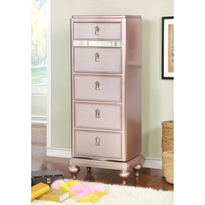 Ariston Rose Gold Swivel Chest Model CM7170RG-CS by Furniture of America
