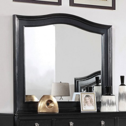 Furniture of America Ariston Contemporary Solid with Wood Veneer Black Mirror Model CM7171BK-M