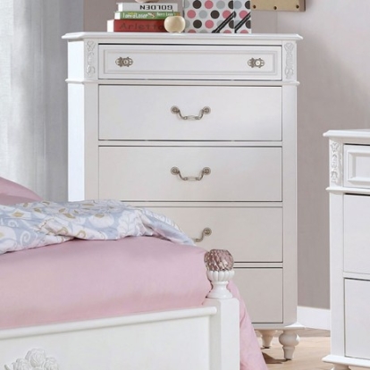 Furniture Of America Belva Traditional Solid Wood, Others White Chest | CM7174C
