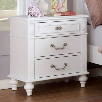 Furniture of America Belva Traditional Solid with Wood White Night Stand Model CM7174N