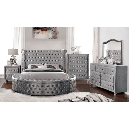 Sansom Gray 4 Piece Queen Bedroom Set Model CM7178GY-Q-4PC by Furniture of America