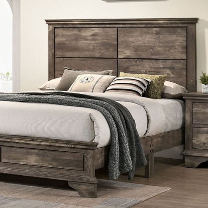 Furniture of America Fortworth Transitional Solid with Wood Gray Bed Model CM7186-Queen Bed