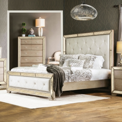 Loraine Champagne Queen Bed Model CM7195Q-BED by Furniture of America