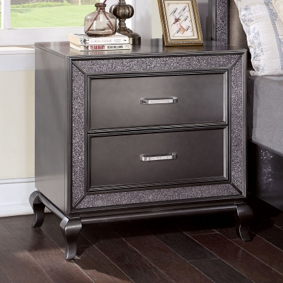 Onyxa Graphite Night Stand with USB Model CM7198GY-N by Furniture of America