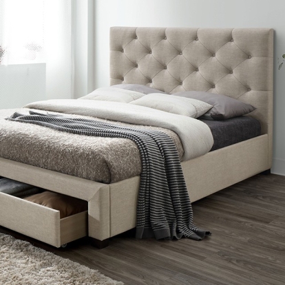 Furniture of America Sybella Transitional Linen-Like Beige Bed Model CM7218BG-Full Bed