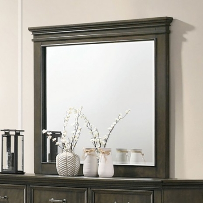 Furniture of America Houston Traditional Solid with Wood Gray Mirror Model CM7221GY-M