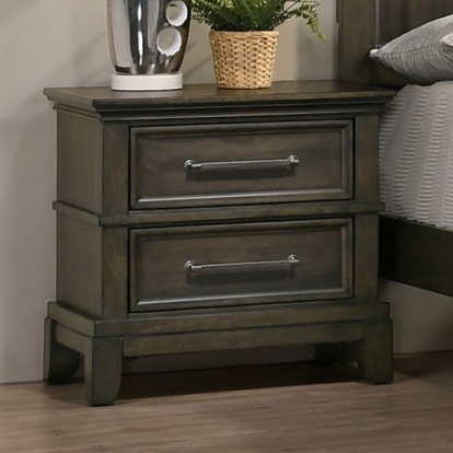 Furniture of America Houston Traditional Solid with Wood Gray Night Stand Model CM7221GY-N
