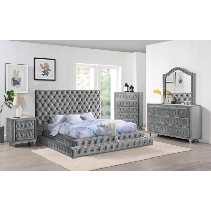 Stefania Gray Queen Bed Model CM7227GY-Q-BED by Furniture of America