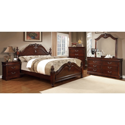 Mandura Cherry 4 Piece Queen Bedroom Set Model CM7260Q-4PC by Furniture of America