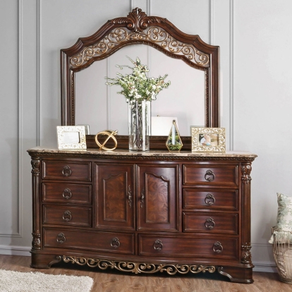 Menodora Brown Cherry Dresser Model CM7311D by Furniture of America