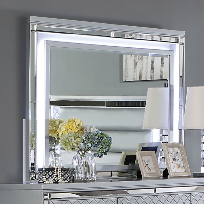 Calandria Silver Mirror with LED Model CM7320SV-M by Furniture of America