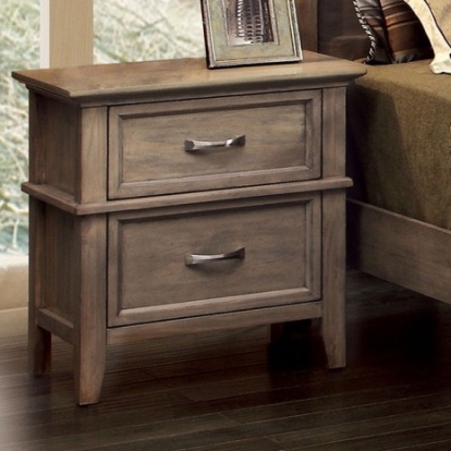 Furniture Of America Loxley Transitional Solid Wood, Wood Veneer, Others Weathered Oak Night Stand | CM7351N
