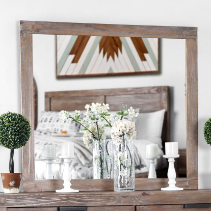 Wynton Weathered Light Oak Mirror Model CM7360M by Furniture of America