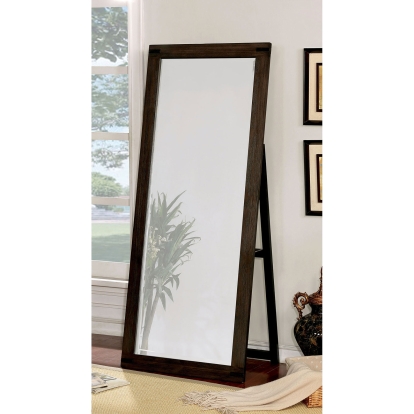 Rexburg Wire-Brushed Rustic Brown Standing Mirror Model CM7382MS by Furniture of America