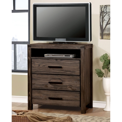 Rexburg Wire-Brushed Rustic Brown Media Chest Model CM7382TV by Furniture of America