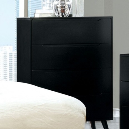 Furniture Of America Lennart Mid-Century Modern Solid Wood, Wood Veneer, Others Black Chest | CM7386BK-C