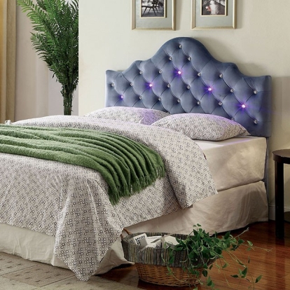 Furniture of America Aldebaran Contemporary Fabric with Wood Blue Headboard Model CM7404BL-HB-King Headboard