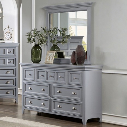 Furniture of America Castlile Transitional Solid with Wood Gray Dresser Model CM7413GY-D