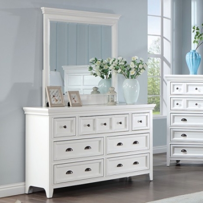 Furniture of America Castile Transitional Solid with Wood White Dresser Model CM7413WH-D