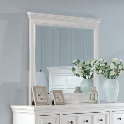 Furniture of America Castile Transitional Solid with Wood White Mirror Model CM7413WH-M