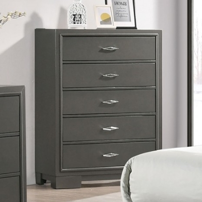 Furniture Of America Alison Contemporary Solid Wood, Others Metallic Gray Chest | CM7416GY-C