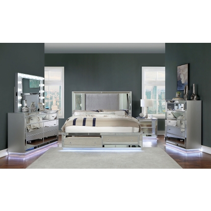 Belladonna Silver 4 Piece Queen Bedroom Set Model CM7417SV-Q-4PC by Furniture of America