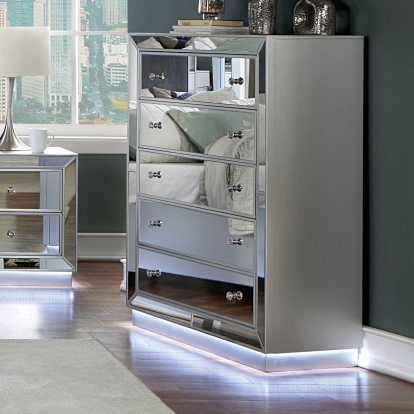 Belladonna Silver Chest with LED Model CM7417SV-C by Furniture of America