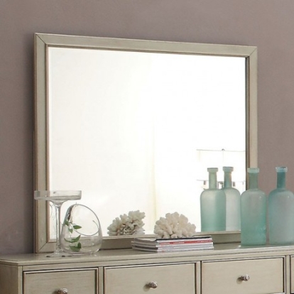Furniture of America Enid Contemporary Solid with Wood Veneer Silver Mirror Model CM7430M