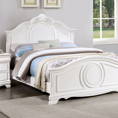 Furniture of America Alecia Transitional Solid with Wood White Bed Model CM7458WH