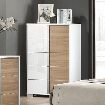 Erlangen White/Natural Chest Model CM7462WH-C by Furniture of America