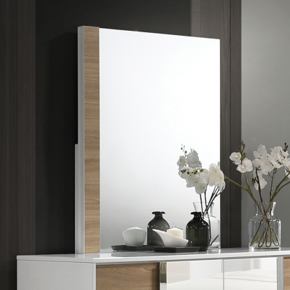 Erlangen White/Natural Mirror Model CM7462WH-M by Furniture of America