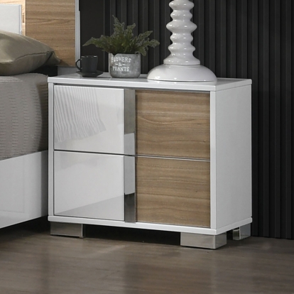 Erlangen White/Natural Night Stand Model CM7462WH-N by Furniture of America