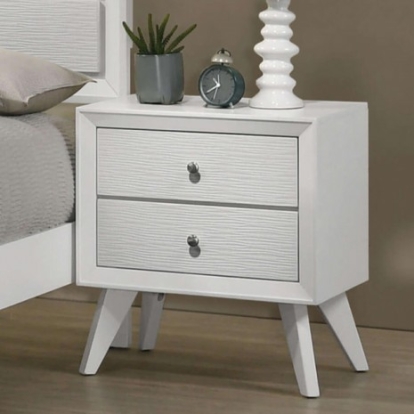 Furniture of America Dortmund Contemporary Solid with Wood White Night Stand Model CM7465WH-N