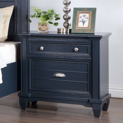 Furniture of America Manzanillo Transitional Solid with Wood Slate Blue Night Stand Model CM7470BL-N
