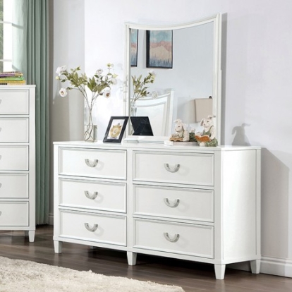 Furniture of America Lycoris Transitional Engineered with Wood Solid with Wood White Dresser Model CM7477WH-D