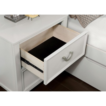 Furniture of America Lycoris Transitional Engineered with Wood Solid with Wood White Nightstand Model CM7477WH-N