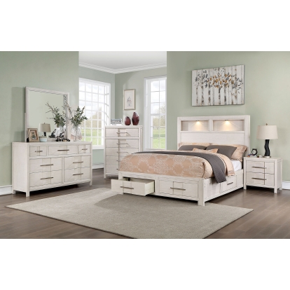 Karla White 4 Piece Queen Bedroom Set Model CM7500WH-Q-4PC by Furniture of America