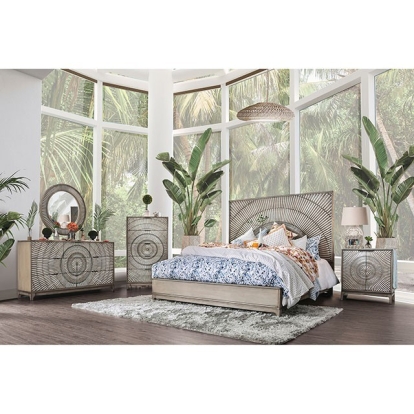 Kamalah Antique Gray 5 Piece Queen Bedroom Set with Chest Model CM7521Q-5PC-CHEST by Furniture of America