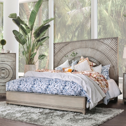 Kamalah Antique Gray Queen Bed Model CM7521Q-BED by Furniture of America