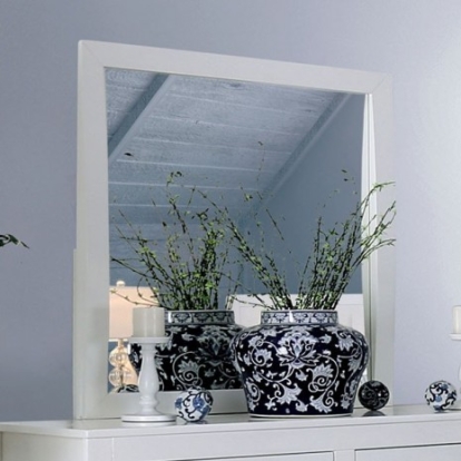 Furniture of America Deanne Transitional with Wood Veneer White Mirror Model CM7527WH-M
