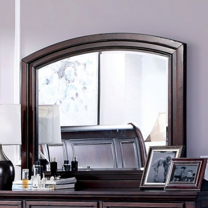 Furniture of America Wells Transitional Solid with Wood Veneer Dark Cherry Mirror Model CM7548CH-M