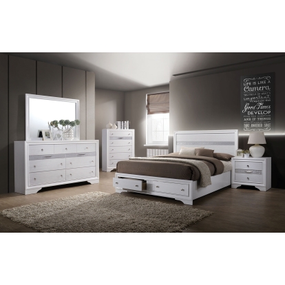 Chrissy White 4 Piece Queen Bedroom Set Model CM7552Q-4PC by Furniture of America