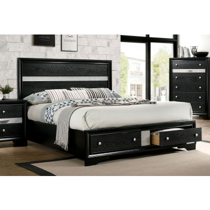 Chrissy Black King Bed Model CM7552BK-EK-BED by Furniture of America
