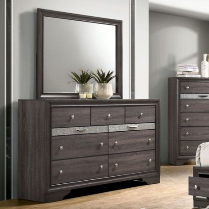 Furniture of America Chrissy Contemporary Solid with Wood Veneer Gray Dresser Model CM7552GY-D