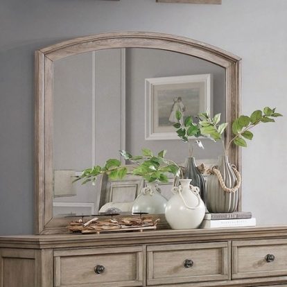 Furniture of America Wells Transitional Solid with Wood Veneer Gray Mirror Model CM7568M