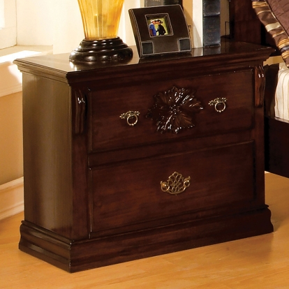 Tuscan Glossy Dark Pine Night Stand Model CM7571N by Furniture of America