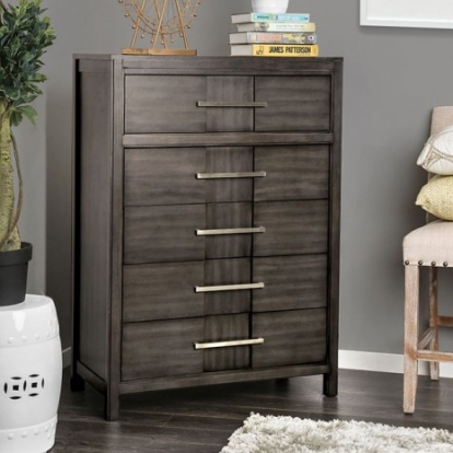 Furniture Of America Berenice Transitional Solid Wood, Wood Veneer, Others Gray Chest | CM7580GY-C