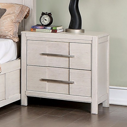 Furniture Of America Berenice Transitional Solid Wood, Wood Veneer, Others White Night Stand | CM7580WH-N